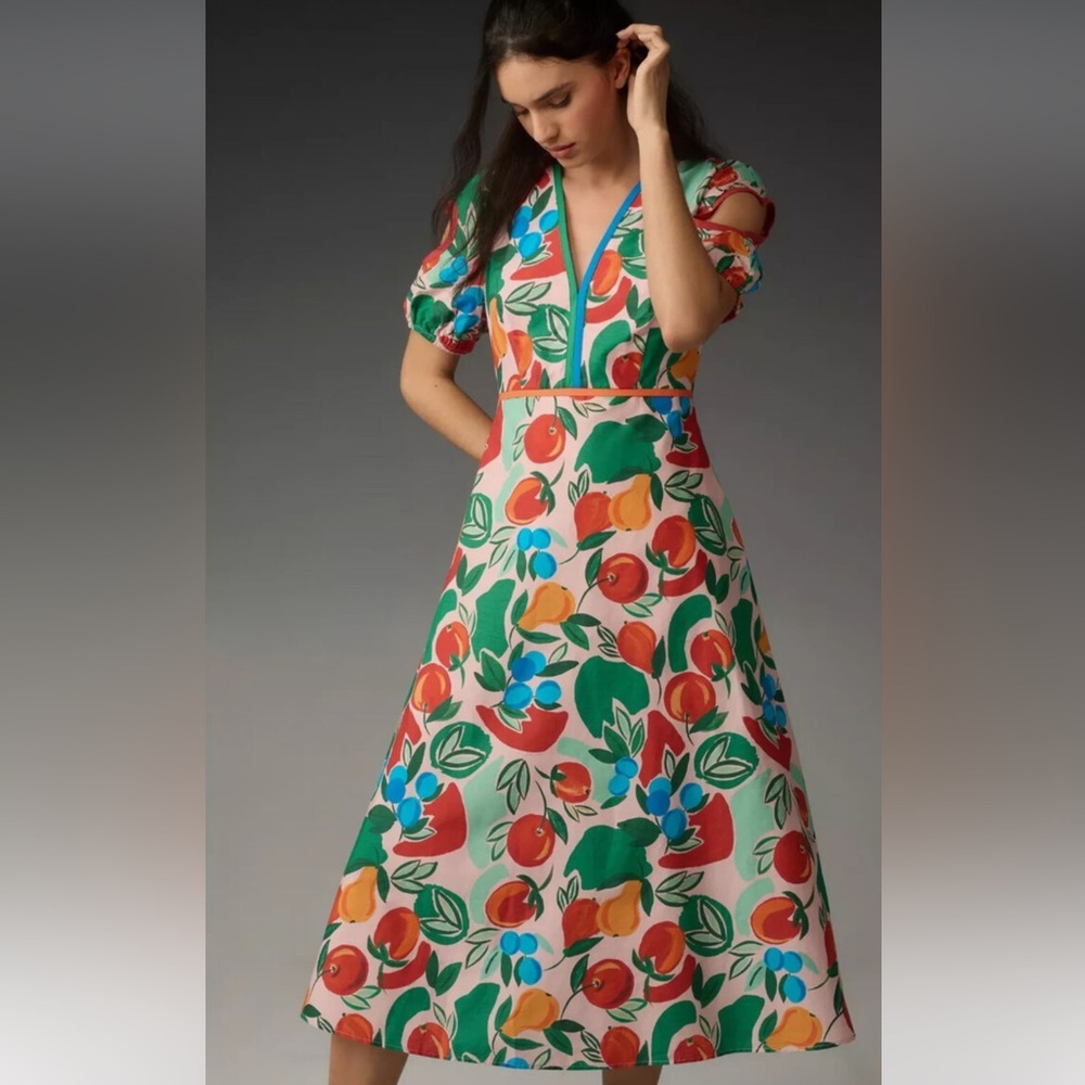 Farm RIO  fruits / heart sleeves Dress XS NWT - Picture 6 of 16